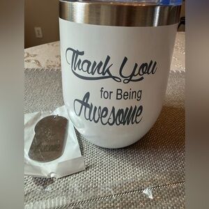 NEW! Thank You For Being Awesome Tumbler And Keychain Set